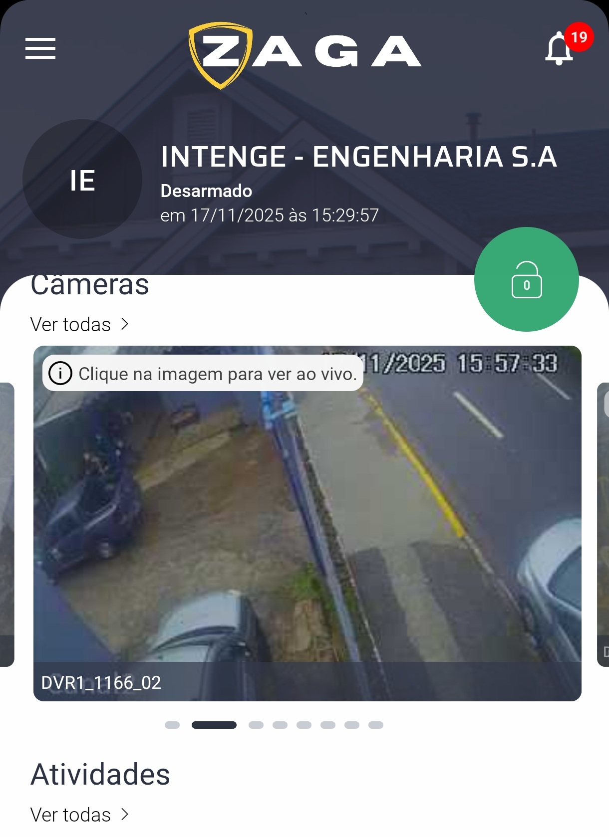 Aplicativo ZAGA em uso